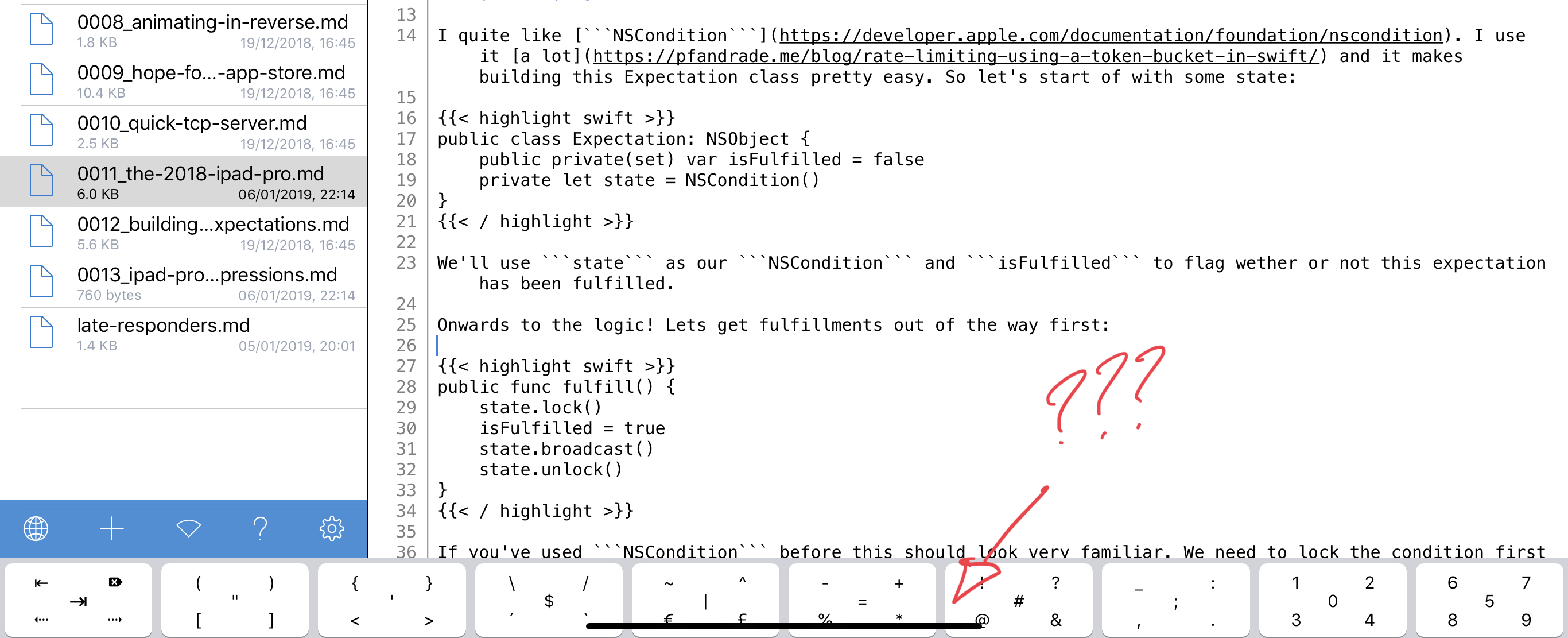 Textastic fails to leave a bottom margin when using a hardware keyboard